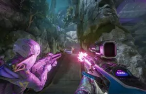 Splitgate 2 : Un second opus taillé pour la compétition ? Deux joueurs s'affrontent dans un duel intense sur Splitgate 2, mettant en avant le gameplay compétitif du jeu