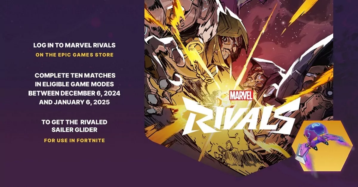 cosmétique planeur gratuit fortnite en collaboration avec marvel rivals